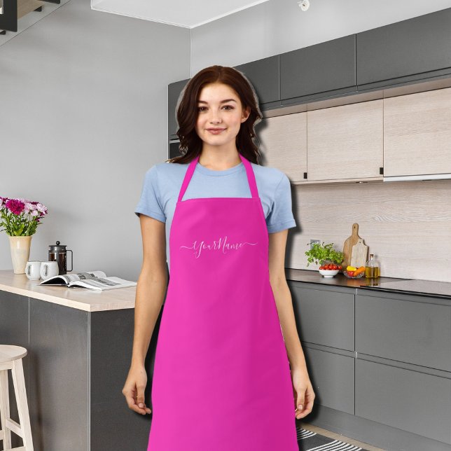 neon pink -elegant script  apron (Creator Uploaded)