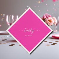 neon pink elegant script