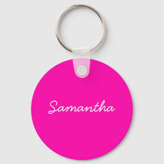 neon pink fashion monogram key ring