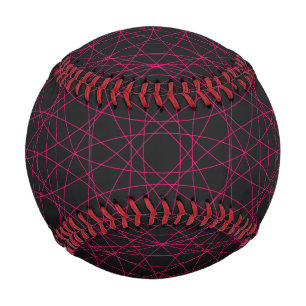 Neon Pink Geometric Baseball – Customisable