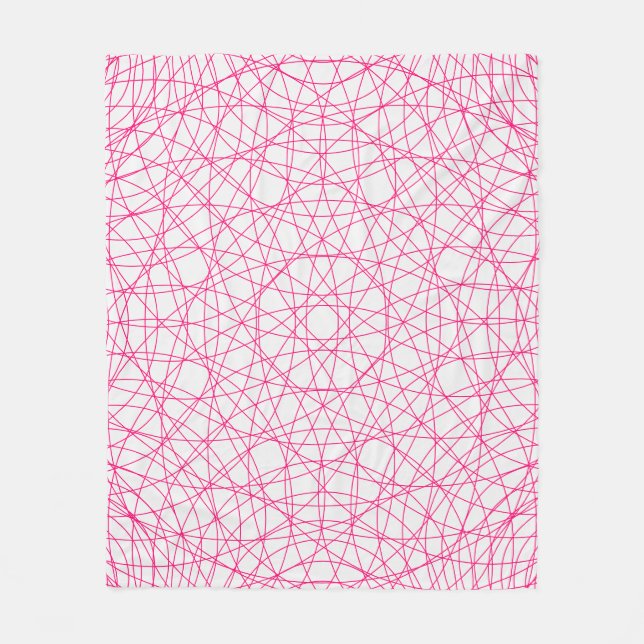 Neon Pink Geometric Grid Blanket – Customisable (Front)