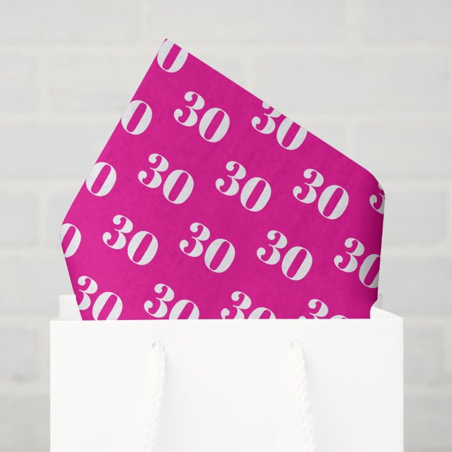Neon pink gift tissue paper for 30th Birthday (Gift Bag)