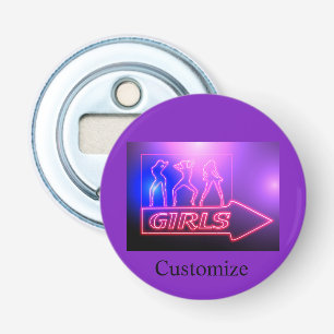 Neon Pink Girls Sign Thunder_Cove Bottle Opener