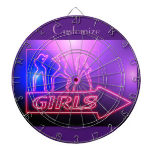 Neon Pink Girls Sign Thunder_Cove Dartboard