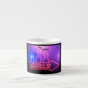 Neon Pink Girls Sign Thunder_Cove Espresso Cup