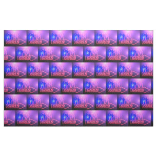 Neon Pink Girls Sign Thunder_Cove Fabric