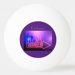 Neon Pink Girls Sign Thunder_Cove  Ping Pong Ball