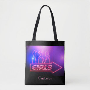 Neon Pink Girls Sign Thunder_Cove Tote Bag