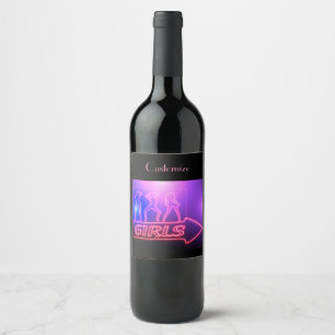 Neon Pink Girls Sign Thunder_Cove   Wine Label