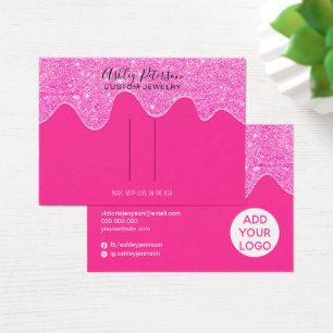 Neon pink glitter drips barrette hair clip display