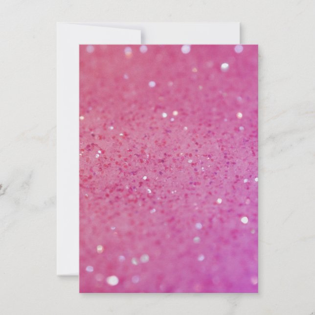 Neon Pink Glitter Sparkle Invitation (Front)