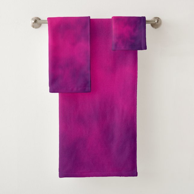 Neon Pink Gradient Bathroom Towel Set – Customise (Insitu)