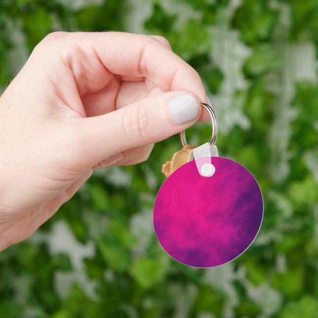 Neon Pink Gradient Keychain Black Back – Customise (Hand)
