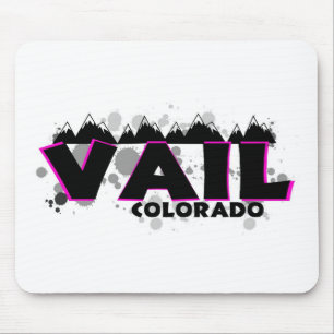 Neon pink grunge Vail Colorado Mouse Mat