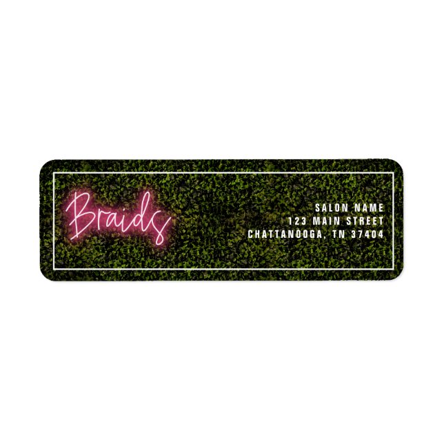 Neon Pink Hair Salon Braids Professional Label (Front)