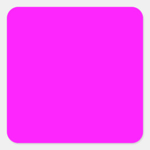 Neon pink hex code FF00FF Square Sticker
