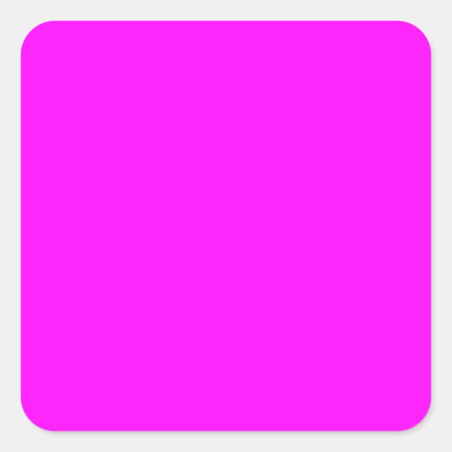 Neon pink hex code FF00FF Square Sticker (Front)