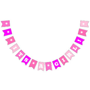 Neon Pink   Its a Girl !   Custom Bunting