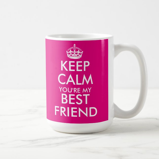 Neon pink Keep Calm friendship mug for best friend (Right)