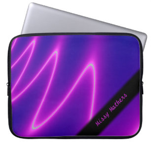 Neon Pink Lightning Personal Laptop Sleeve