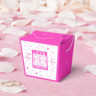 Neon Pink Love Forever Valentine Stamp Favour Box