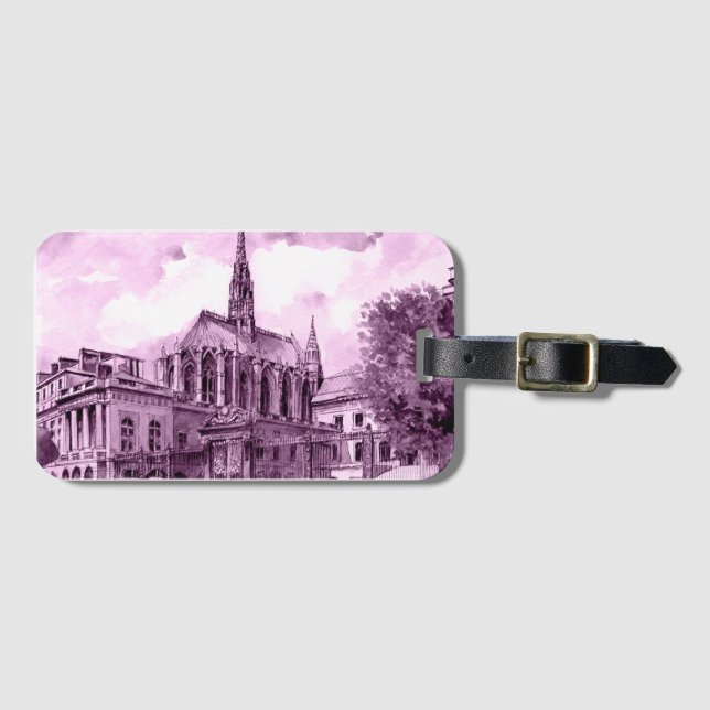 NEON PINK LUGGAGE TAG (Front Horizontal)