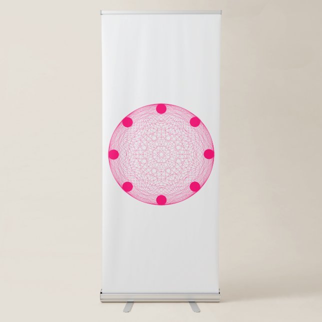 Neon Pink Mandala Banner (Vertical) – Customisable (Front)