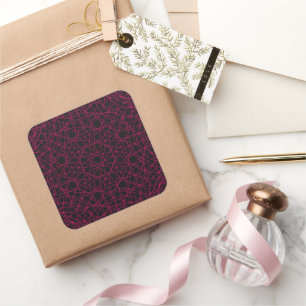 Neon Pink Mandala Square Sticker – Customisable