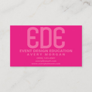 Neon Pink Minimal Business Card