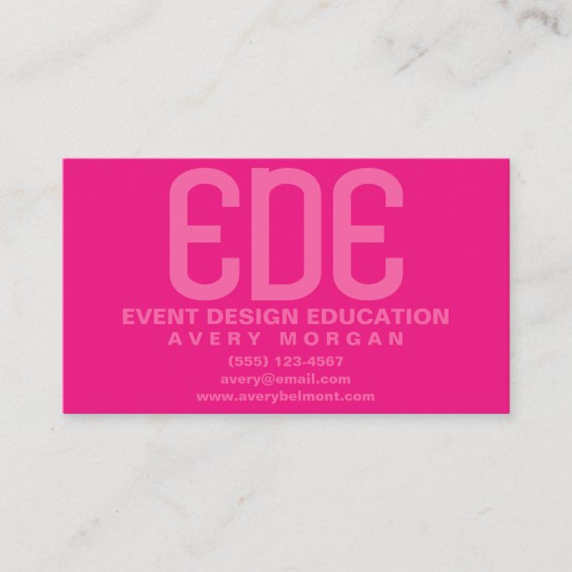 Neon Pink Minimal Business Card (Front)