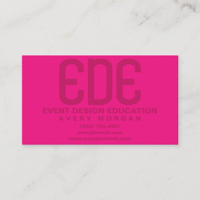 Neon Pink Minimal Business Card (Front)