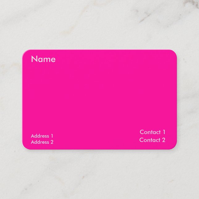 neon pink -minimalist business card (Front)