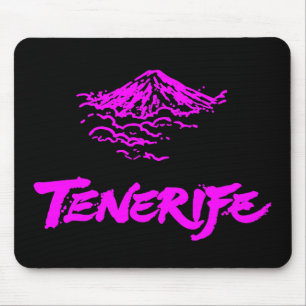 Neon Pink Mount Teide Tenerife Volcano Mouse Mat