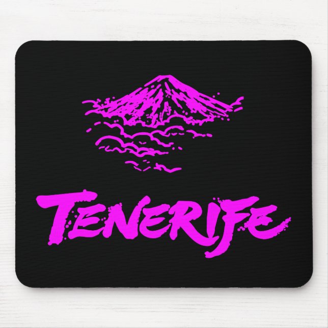 Neon Pink Mount Teide Tenerife Volcano Mouse Mat (Front)