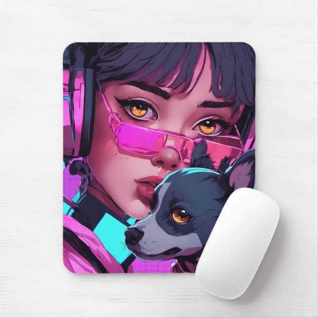 Neon Pink - Mouse Mat (With Mouse)
