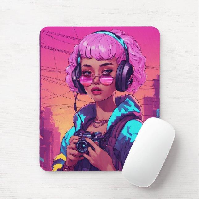 Neon Pink - Mouse Mat (With Mouse)