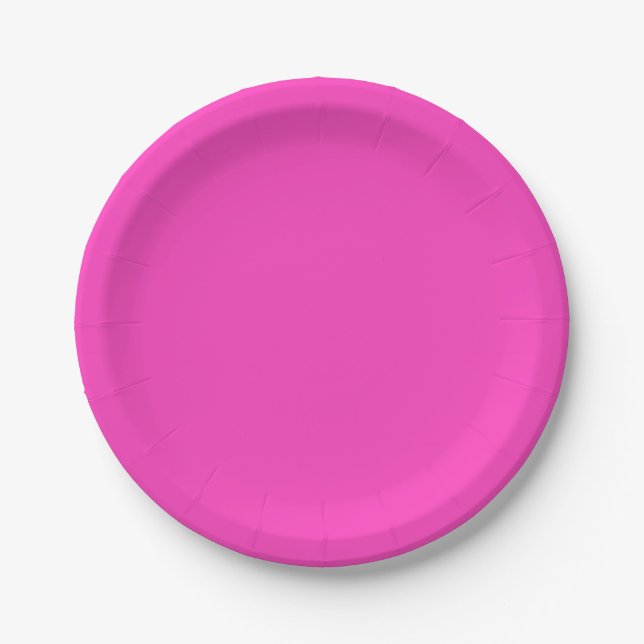 Neon pink paper plate (Front)