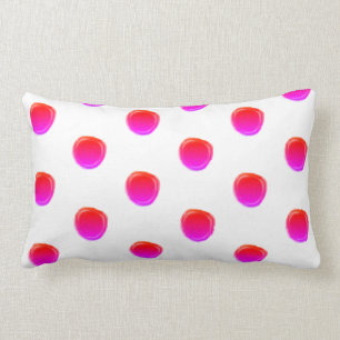 Neon Pink polkadot Lumbar Cushion