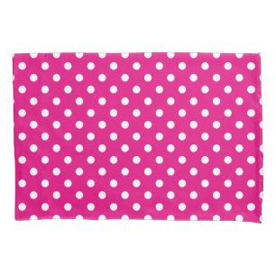 Neon pink polkadotted pillowcase cover sleeve
