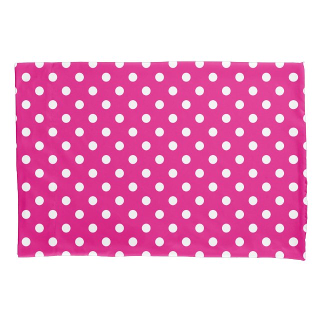 Neon pink polkadotted pillowcase cover sleeve (Front)