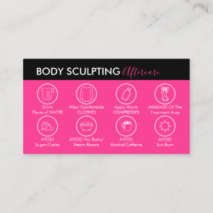 Neon Pink Post Body Sculpting Aftercare Business Card