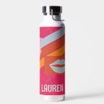 Neon Pink Preppy Striped Water Bottle<br><div class="desc">These hot pink water bottles are preppy and bold. Add a name to customise. These make great party favours!</div>