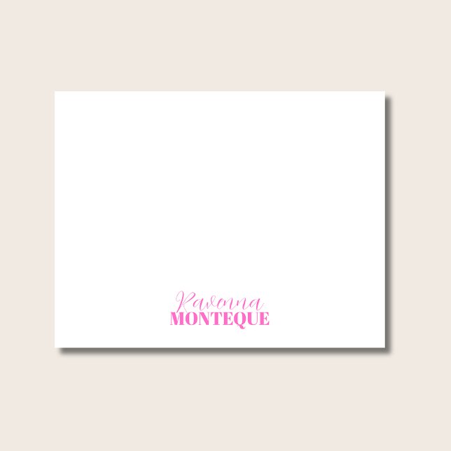 Neon Pink Professional Modern Custom Name Classy Card (Creator Uploaded)