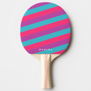Neon Pink Purple Turquoise Table Tennis Ping Pong Paddle