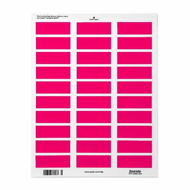 Neon Pink Return Address Labels – Custom & Bulk (Full Sheet)