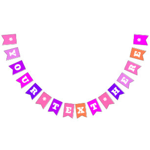 Neon Pink Shades Solid Colour   Custom Bunting