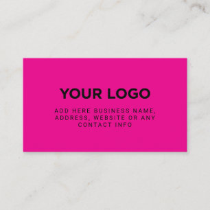 Neon Pink Simple Company Logo Business Card