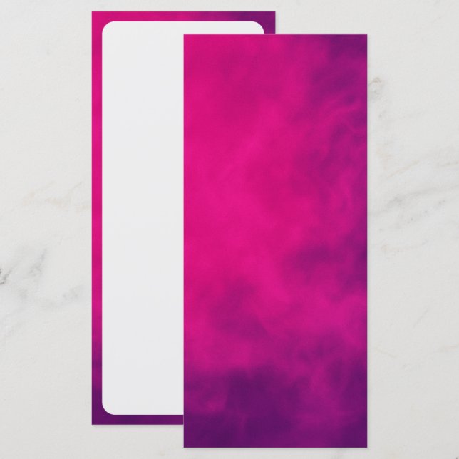 Neon Pink Smoke Flat Menu Card – Customisable (Front/Back)