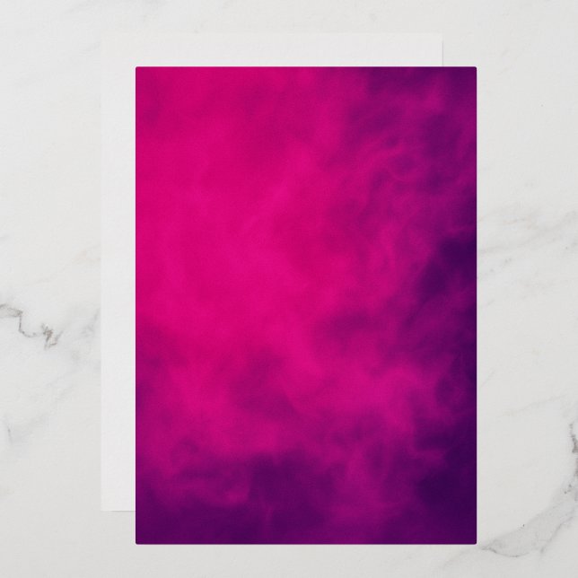Neon Pink Smoke Foil Invitation – Customisable (Front/Back)