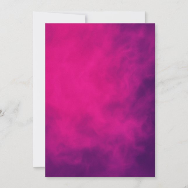 Neon Pink Smoke Invitation – Customisable (Front)